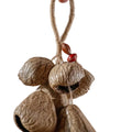 Handcrafted 10-seed Panji nut cluster door chime with red bean accent on jute rope — natural boho entryway and balcony decor