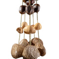 Professional 30-seed botanical wind chime featuring 18 Pala nuts, 6 Chacha pods, and 6 Panji shells for yoga, meditation, and sound healing.