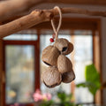 Handcrafted 10-seed Panji nut cluster door chime with red bean accent on jute rope — natural boho entryway and balcony decor